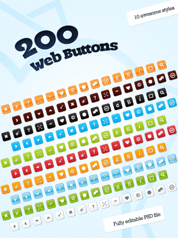 Great Web Button Set for Free Download